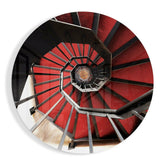 Red Stair Glass Wall Art.
